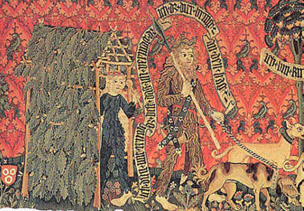 Homme-et-femme-sauvage.Tapisserie-1480-ca.Vienne-Autriche