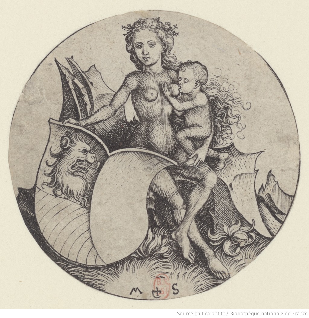 emme_sauvage_allaitant_tenant_un_...Schongauer_Martin_15_siecle